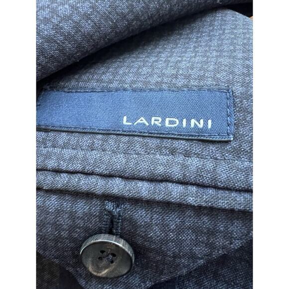 LARDINI Mens Size IT 54/US 44 Wool Pattern Blazer Blue Pockets Made Italy - Picture 6 of 14